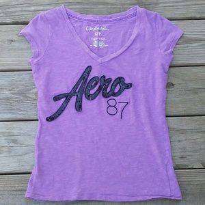 Aeropostale V-neck purple t-shirt